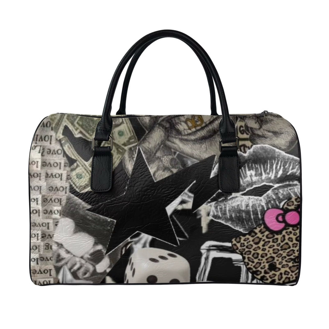 black luxe duffle bag