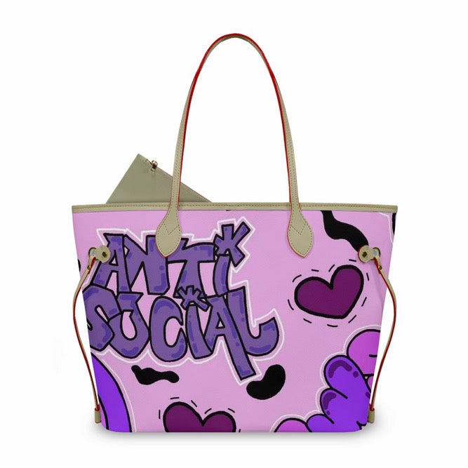 purple kaws tote bag