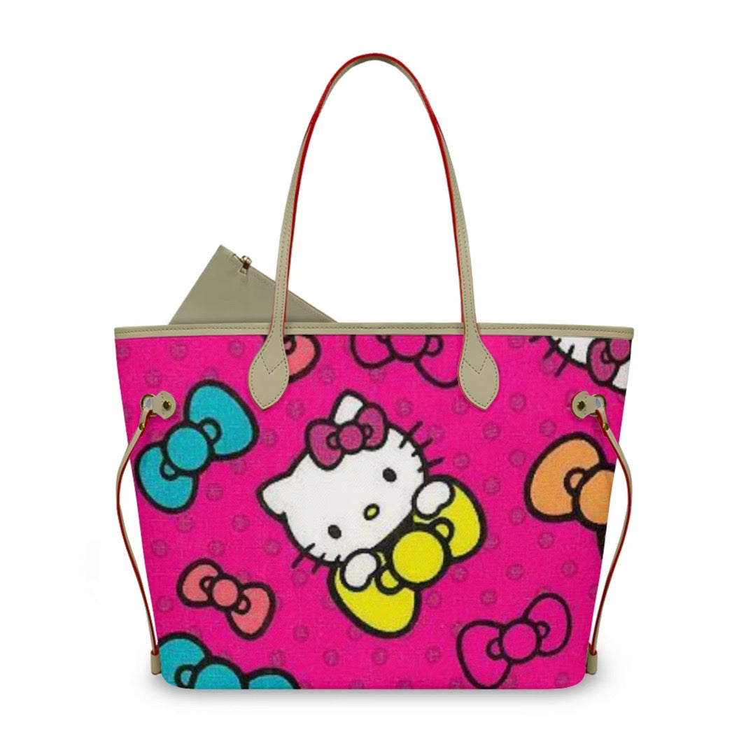 hello bow tote bags