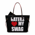 hater luv my swag tote bag