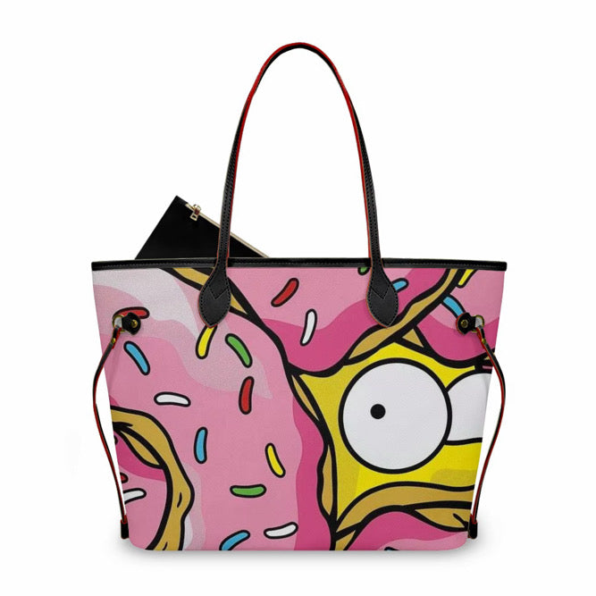 Pink Donut Homer Tote Bag 🍩💖