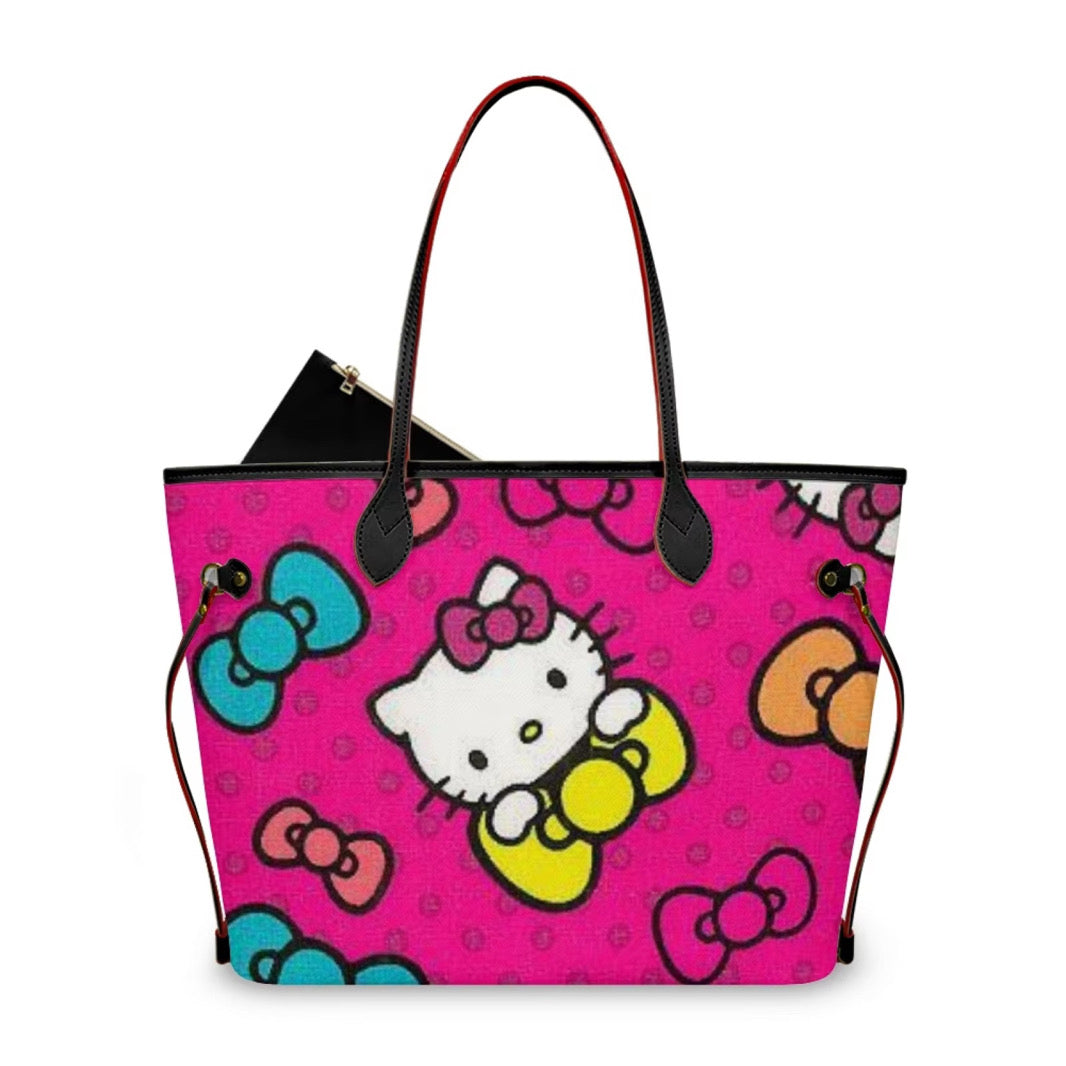 hello bow tote bags