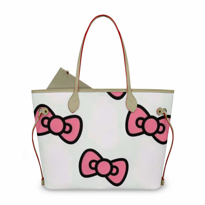 hello bow tote bag